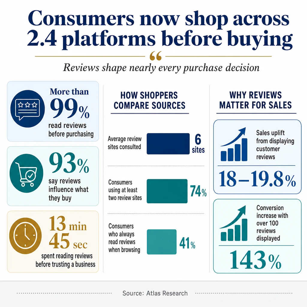 Infographic: Consumers now shop across 2.4 platforms before buying